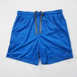 Starter Dazzle Mesh Shorts Mens Large Blue Drawstring Lined Athletic Basketball